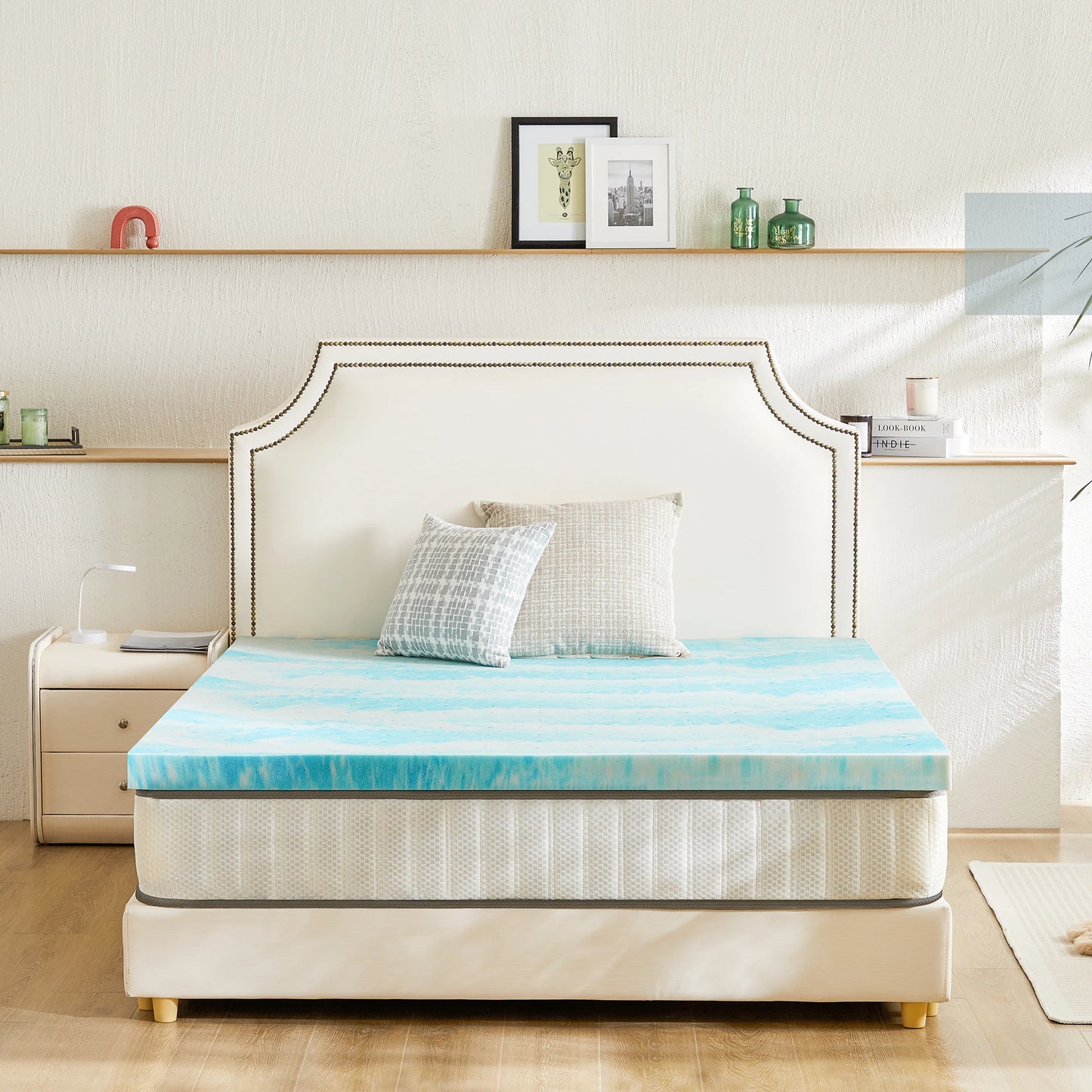JHK Gel Cooling Memory Foam Mattress Topper Soft Breathable