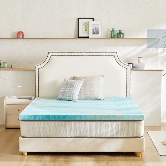 JHK Gel Cooling Memory Foam Mattress Topper Soft Breathable