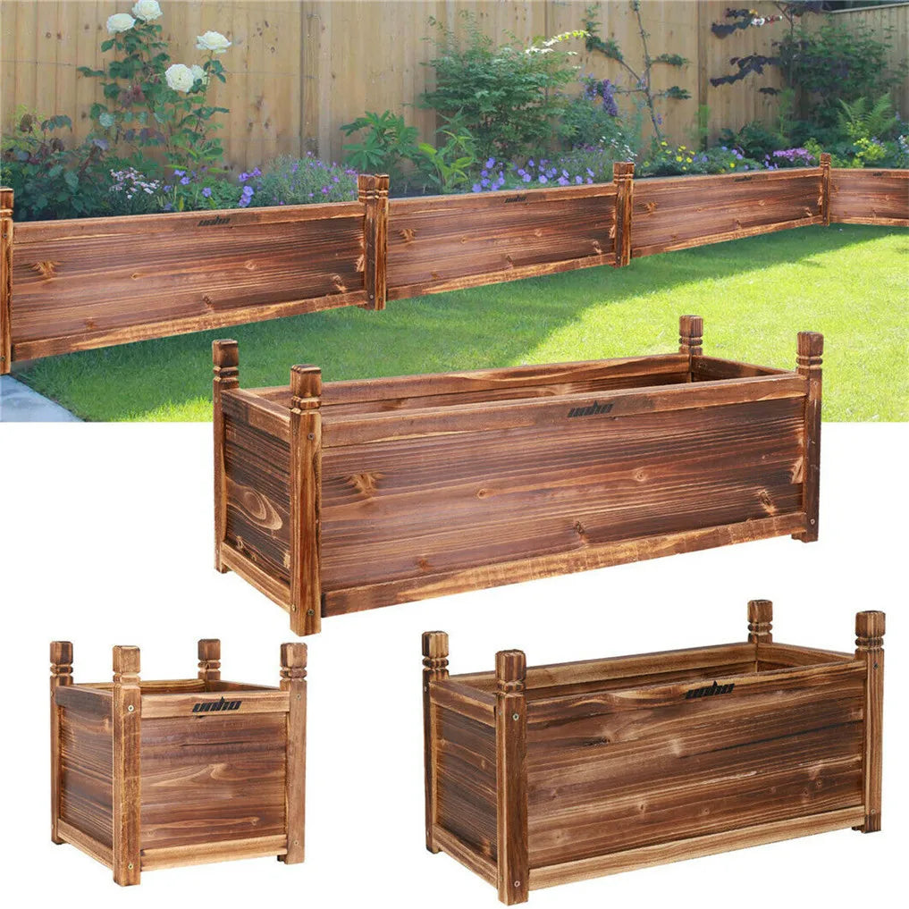 Wooden Raised Garden Bed Planter Box For Indoor Outdoor Growing
