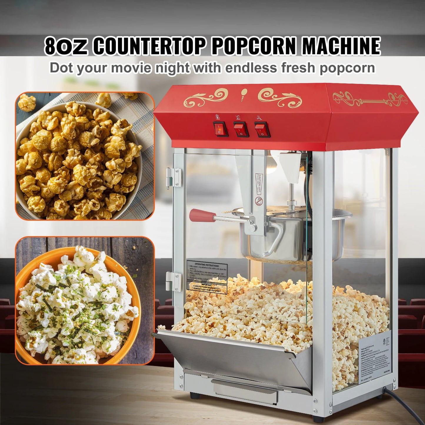 Succebuy Commercial Electric Popcorn Maker With 304 Stainless Steel