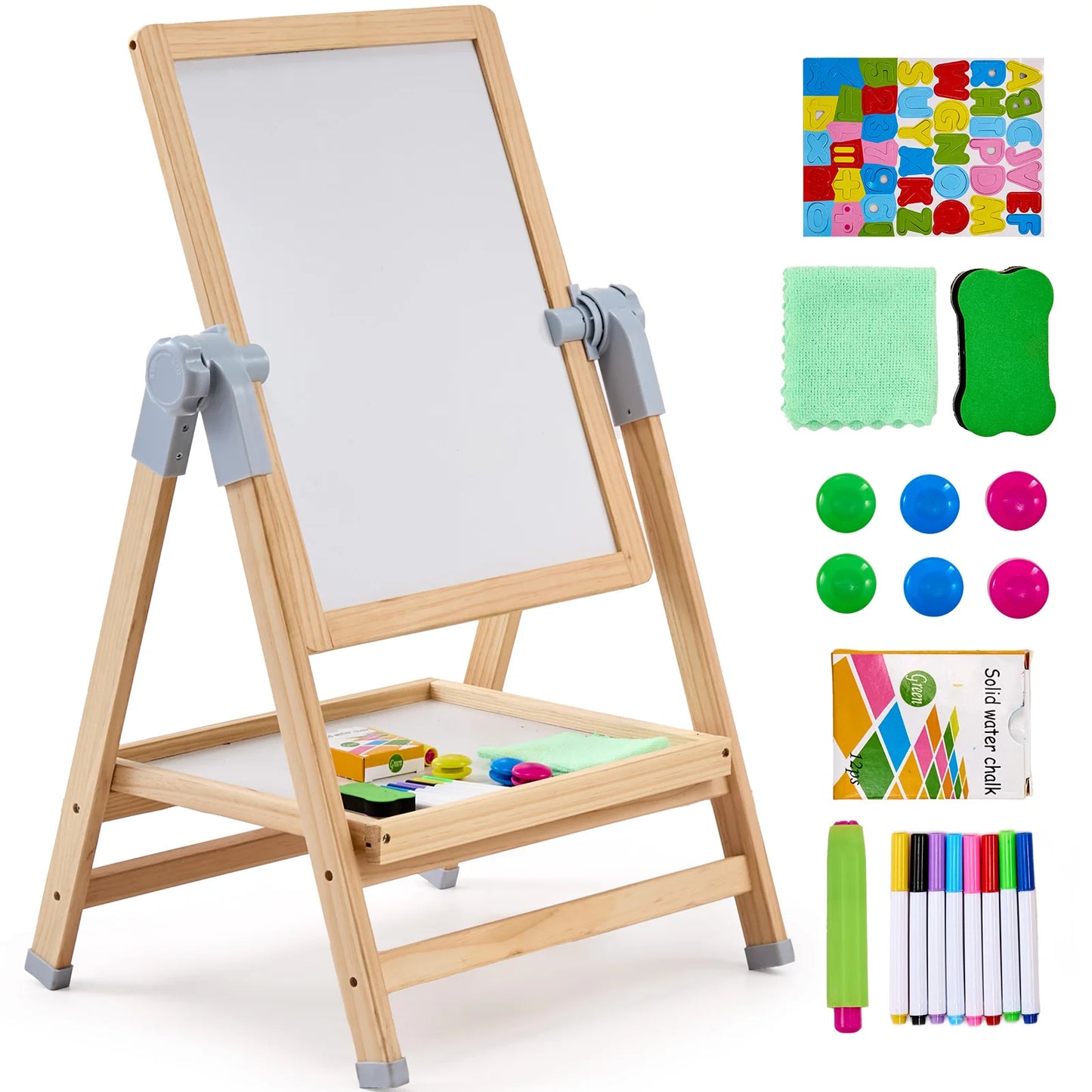 SucceBuy Standing Magnetic Drawing Board With Art Easel And Accessories
