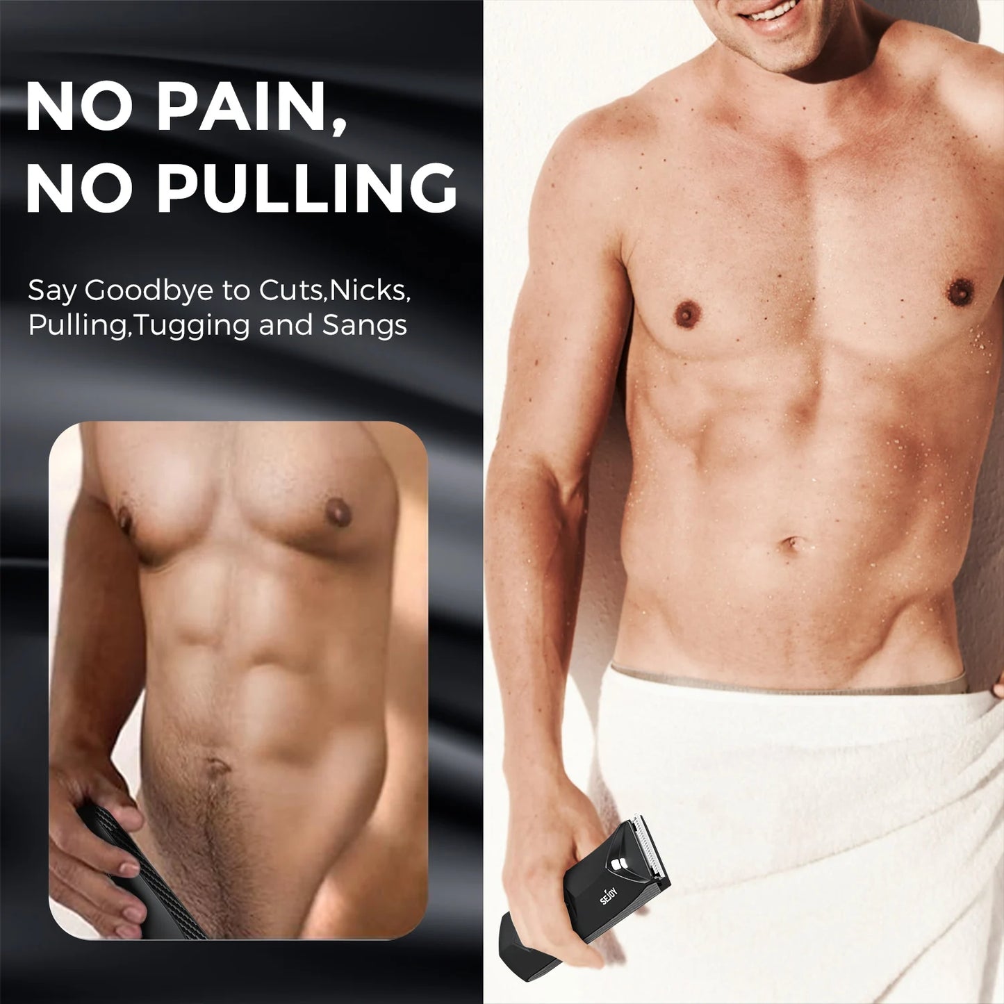 Sejoy Body Pubic Hair Trimmer For Men And Women Wet Dry Standing Recharge Dock