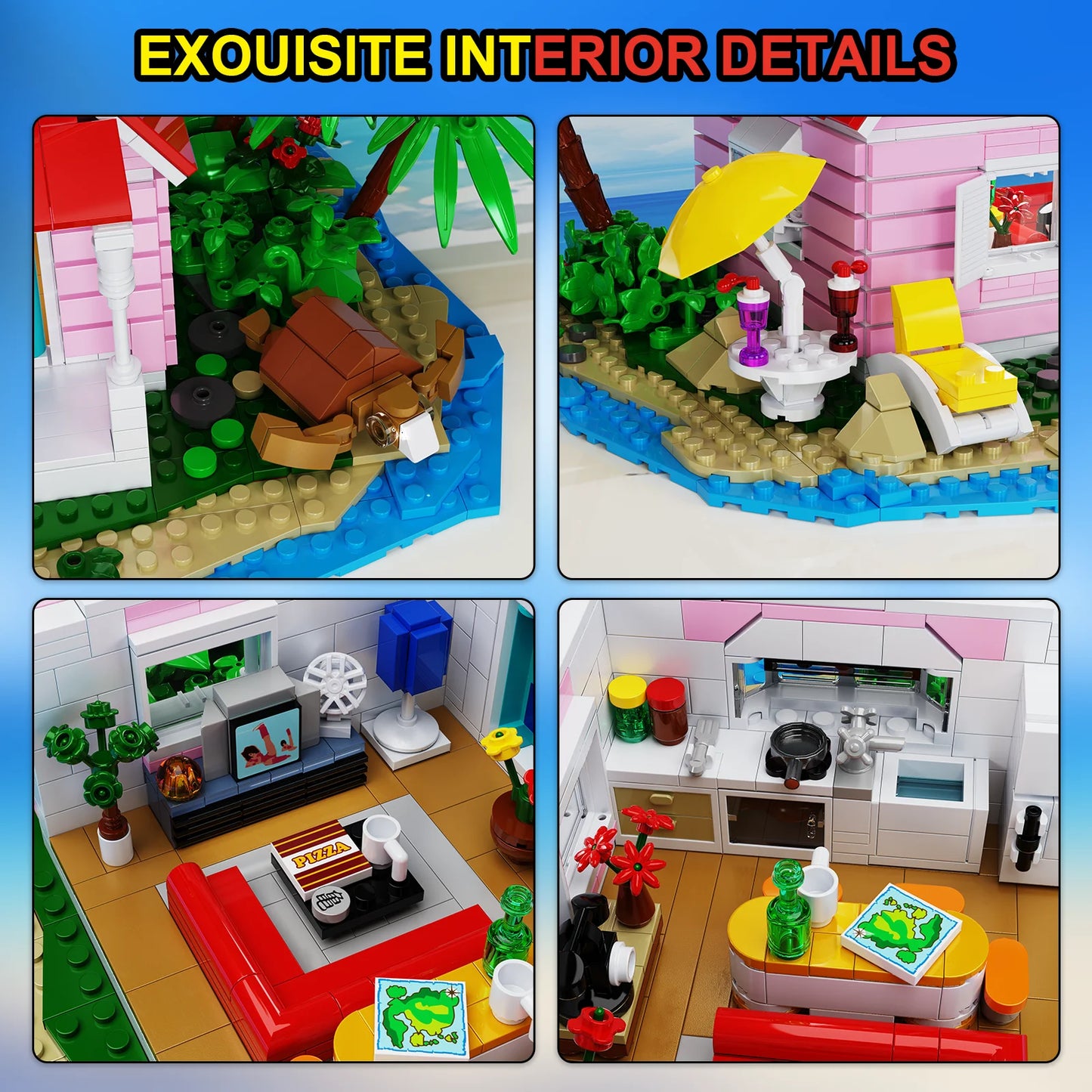 Kame House Building Blocks Set Anime Architecture Collectible Model