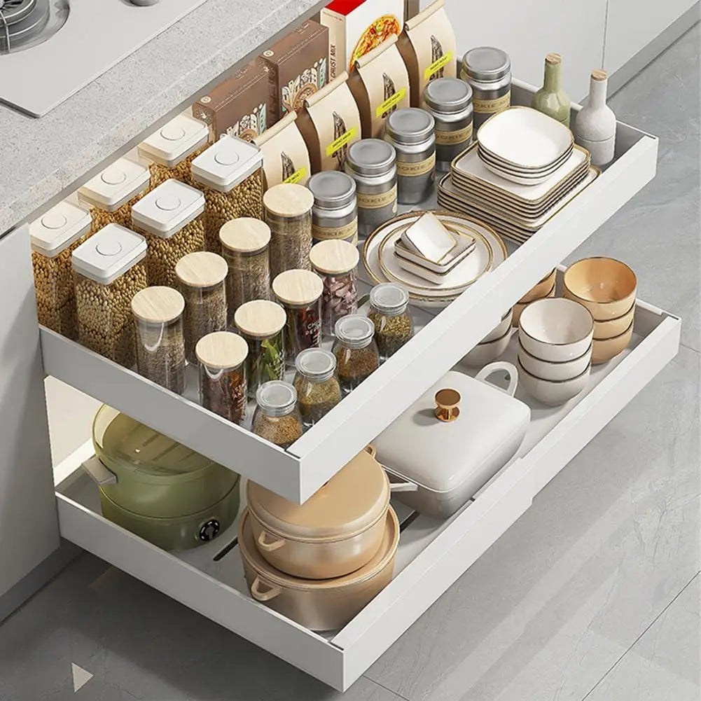 Garvee Adjustable Pull Out Cabinet Organizer With Tool Free Installation