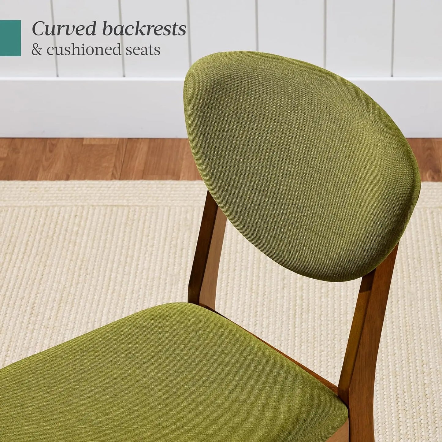 Mid-Century Modern Upholstered Dining Chairs Set Of 2