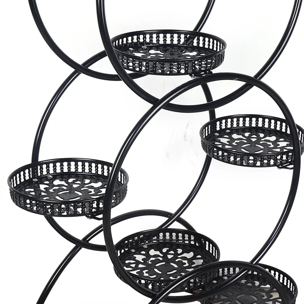 Bymaocar 9-Tier Plant Stand With Wheels Metal Shelf