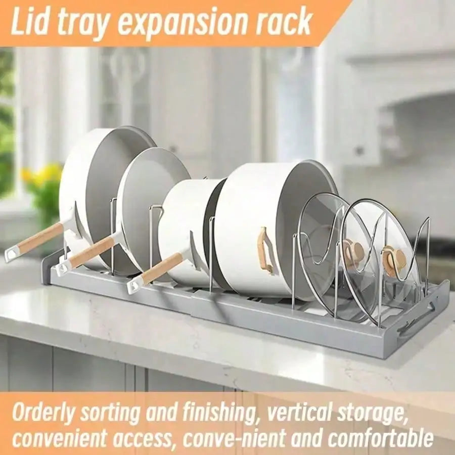 Heavy Duty Pull Out Pot Lid Organizer Rack For Cabinets