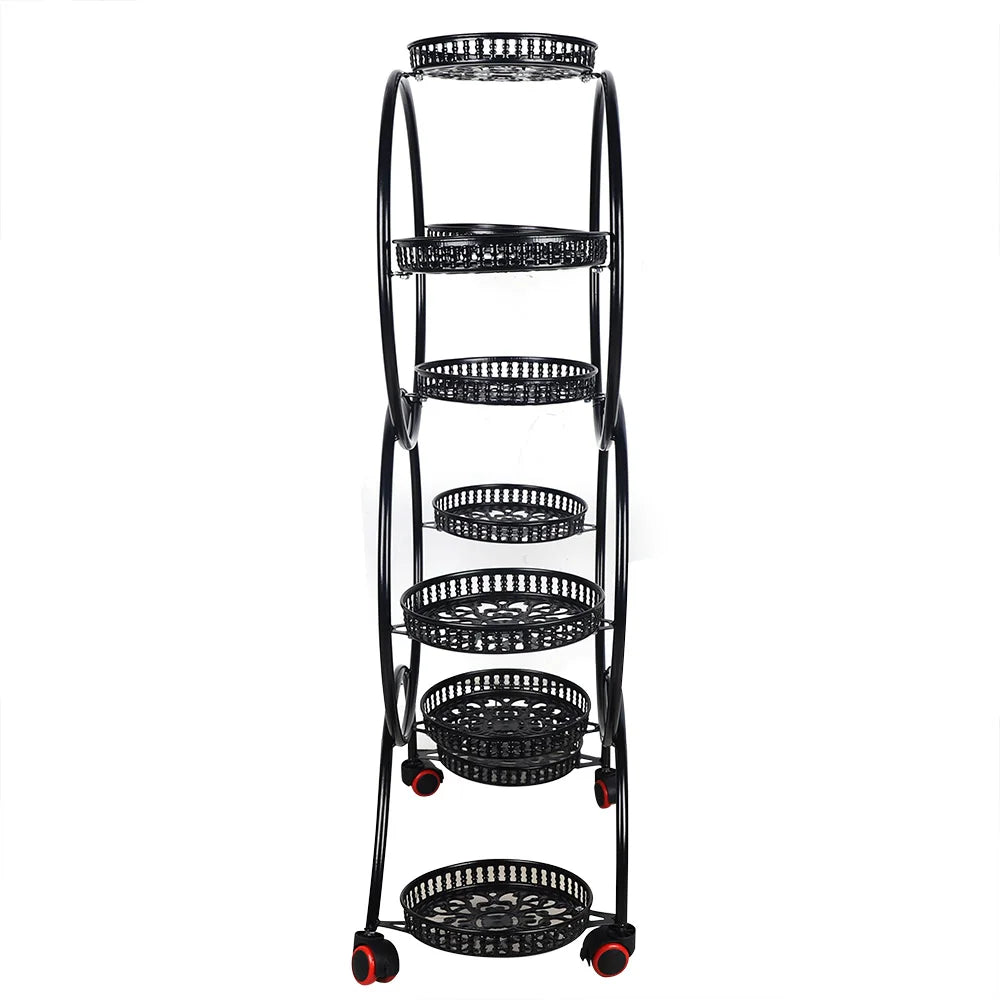Bymaocar 9-Tier Plant Stand With Wheels Metal Shelf