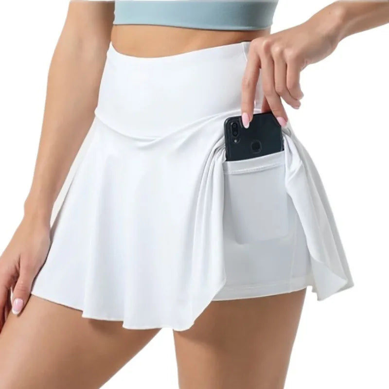 Women's Tennis Skirt With Pockets High Waist Pleated