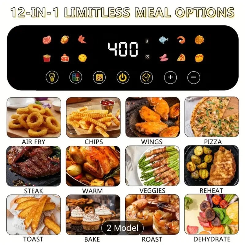 12L Visual Intelligent Fully Automatic Air Fryer Stainless Steel