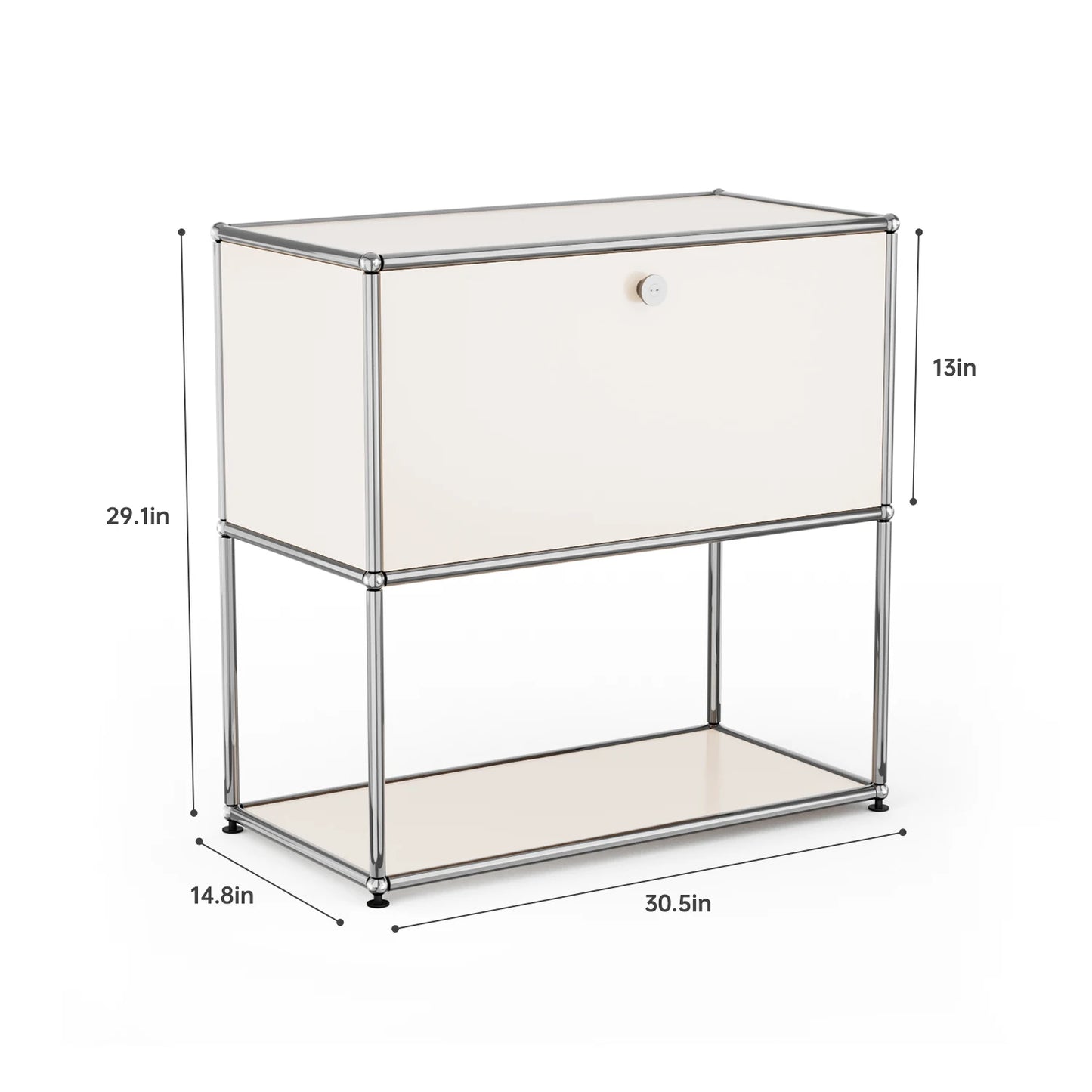 Furgle Modern Modular Nightstand With Metal Frame And Storage