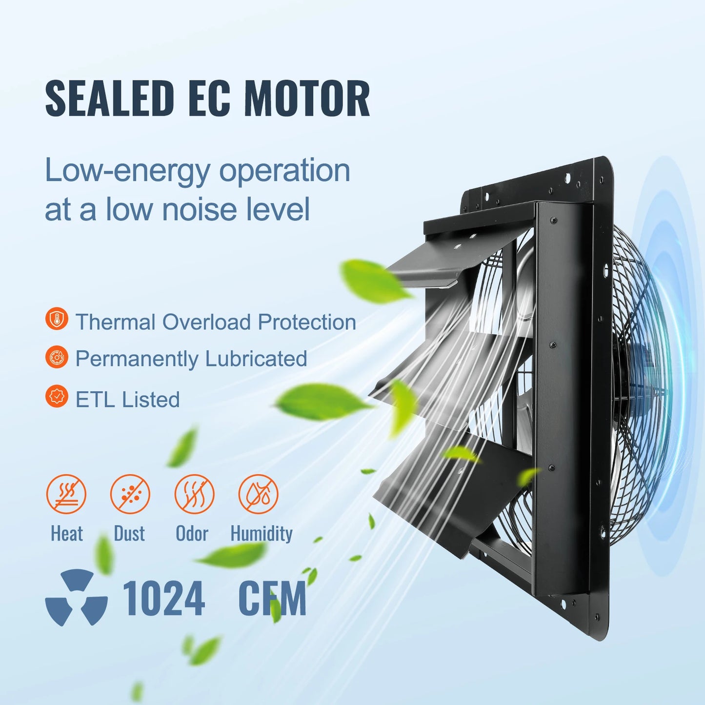 SucceBuy 10-Speed Adjustable Wall Mount Attic Exhaust Fan For Garage