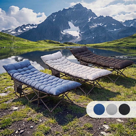 JHK Folding Camping Bed Lounge Chair With Storage Case