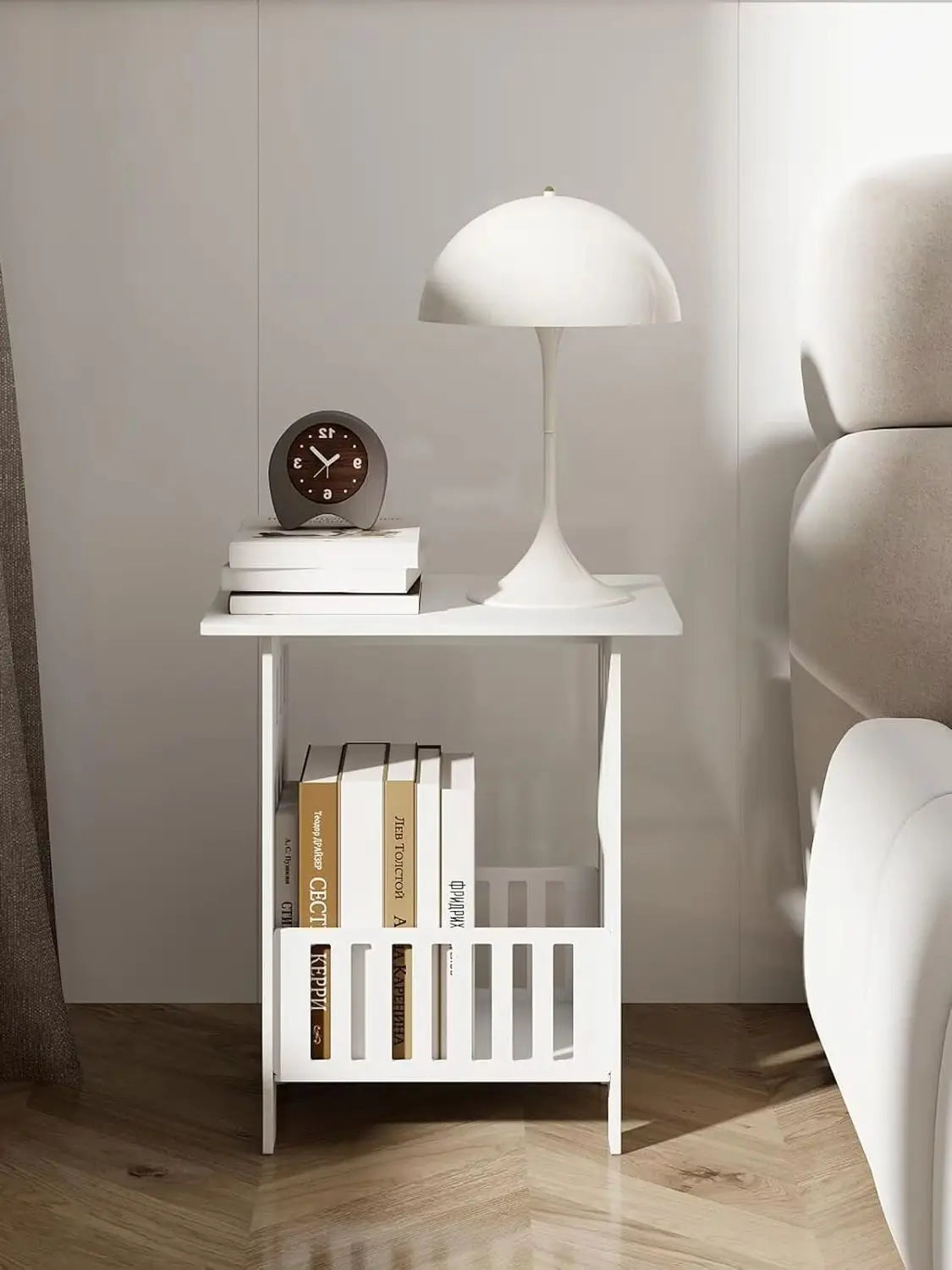 Oyajia Bedside Table With Storage Shelf For Home Use