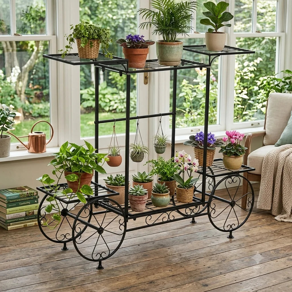 Wisfor Six Tier Metal Garden Plant Stand For Flower Pots