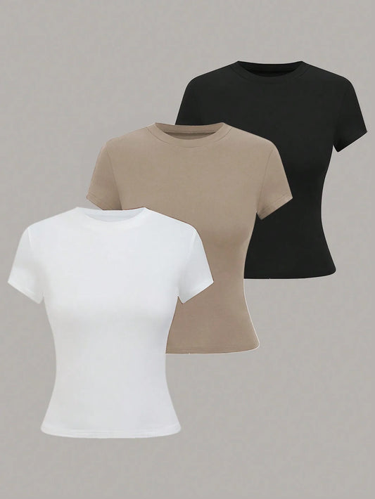 Women's Short Sleeve T Shirt Minimalist Basic Top For Summer