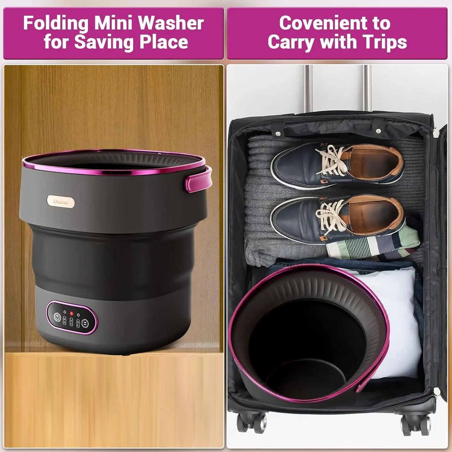 Acekool 13L Portable Foldable Mini Washer With Spin Dryer