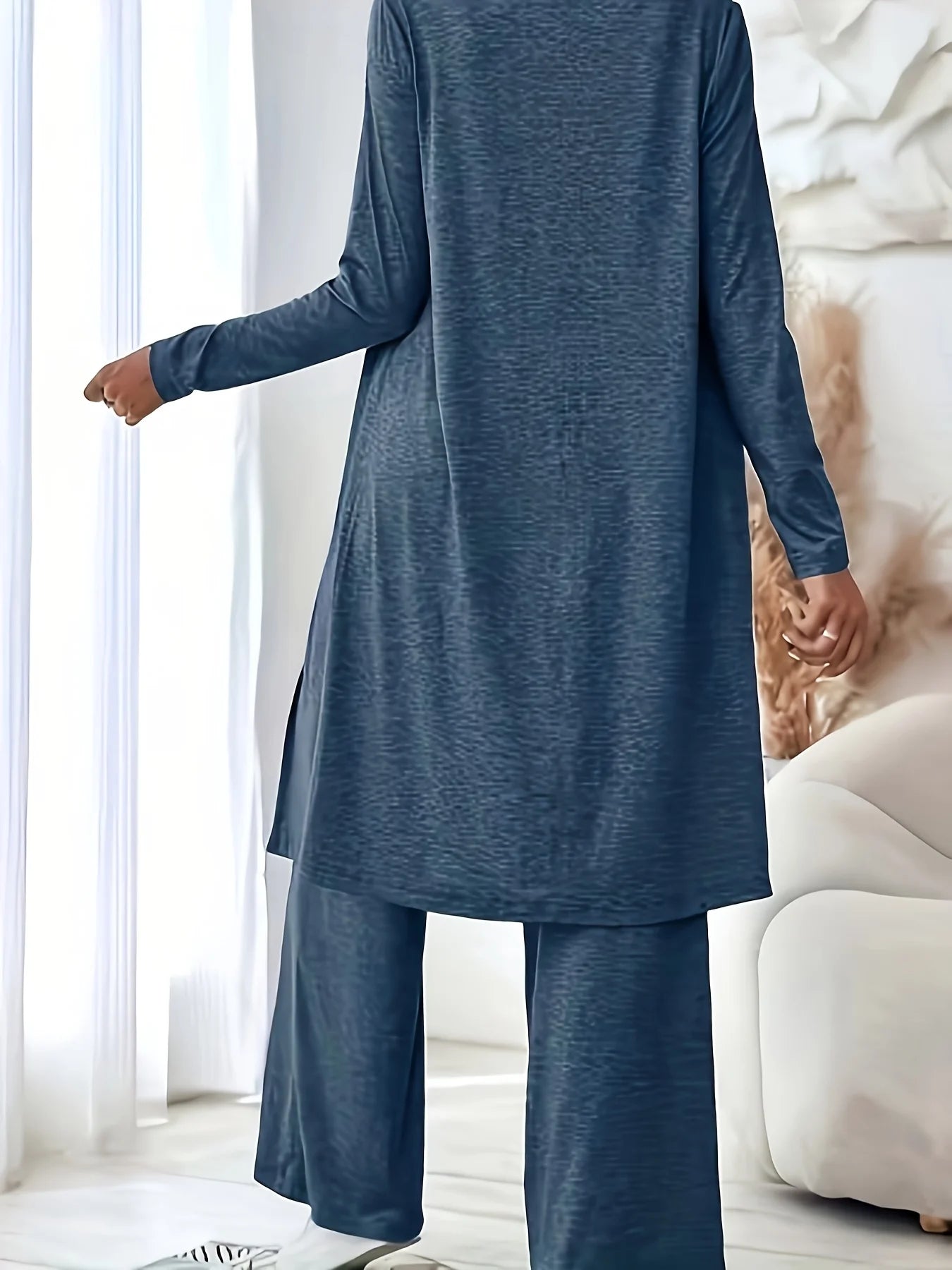 Women's Knit Three Piece Relaxed Loungewear Set With Pants