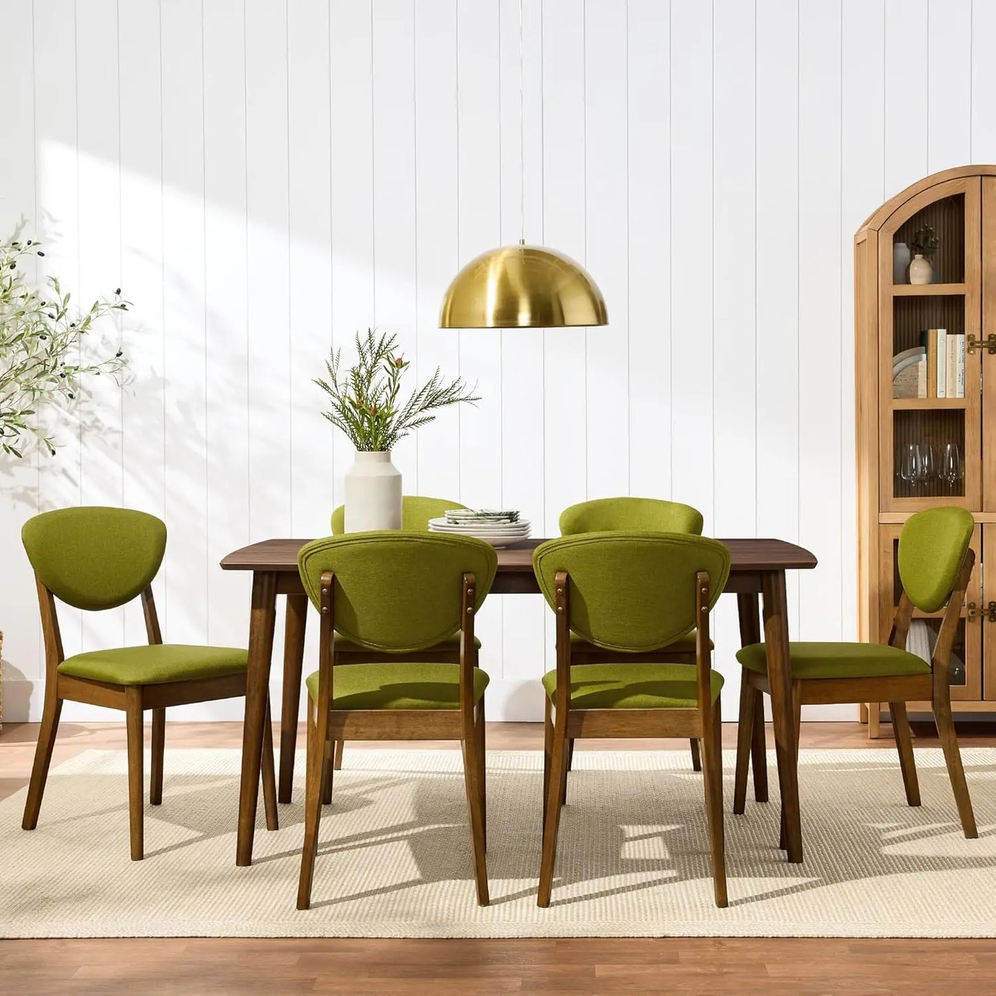 Mid-Century Modern Upholstered Dining Chairs Set Of 2