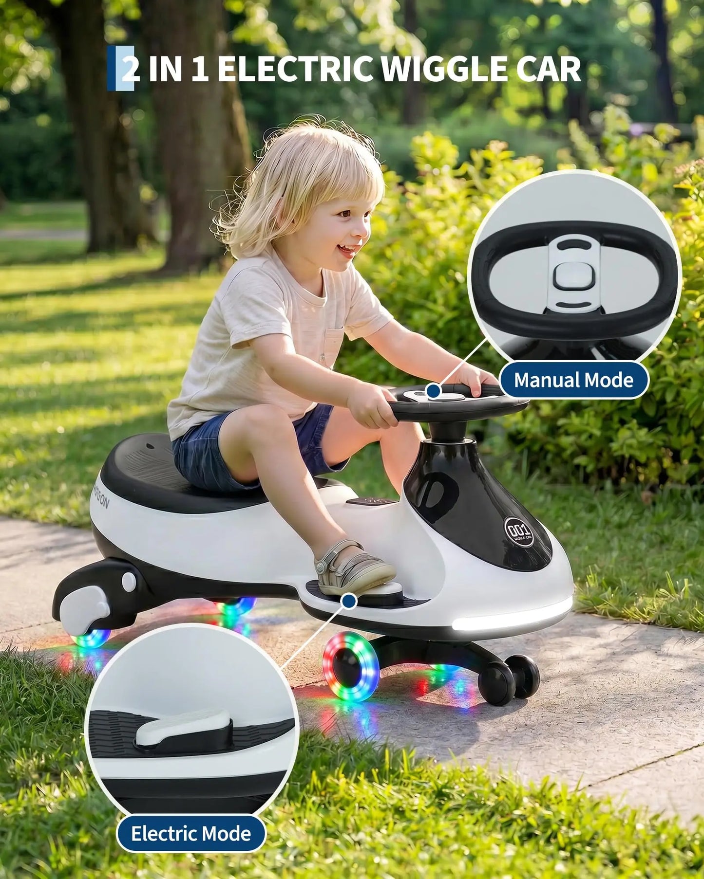 HiMISS 12V Electric Wiggle Car For Kids Dual Ride On