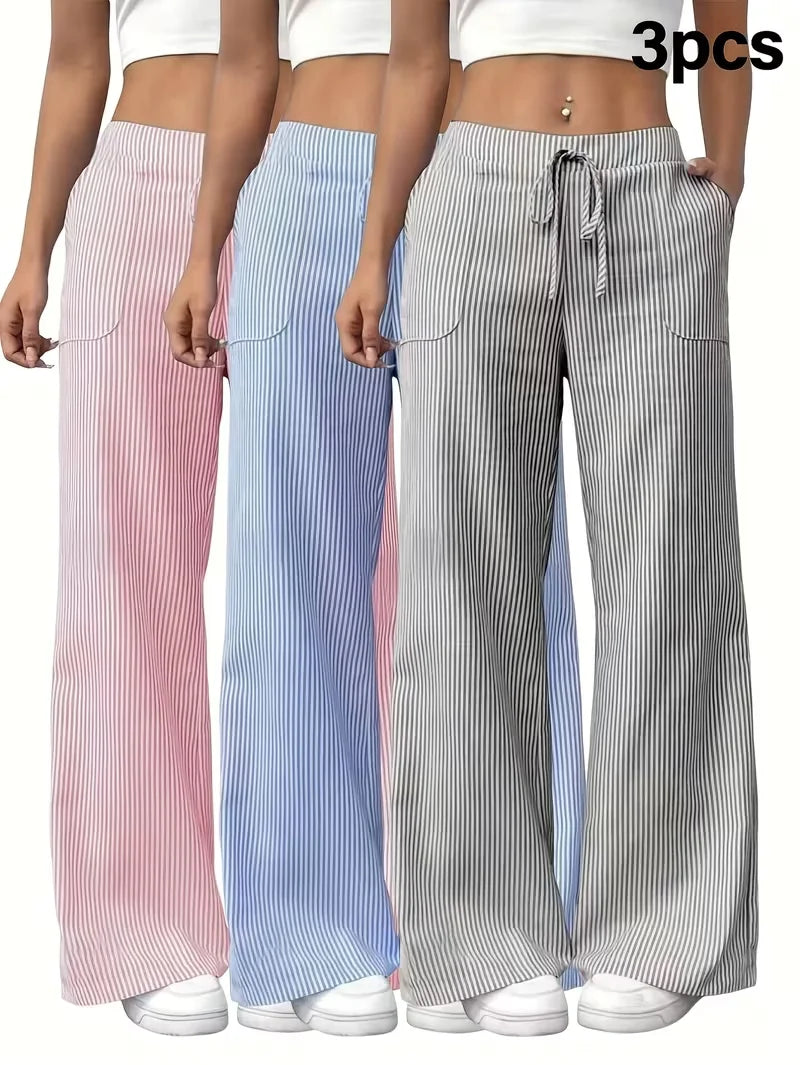 Lightweight Elastic Drawstring Athletic Pants With Pockets