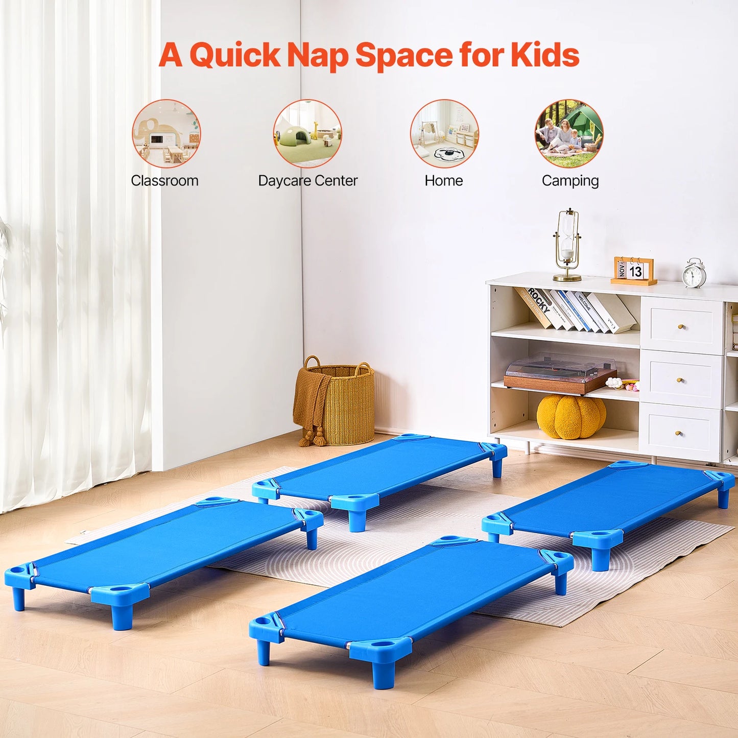 VEVOR Stackable Kiddie Nap Cots Pack Of Four Or Six