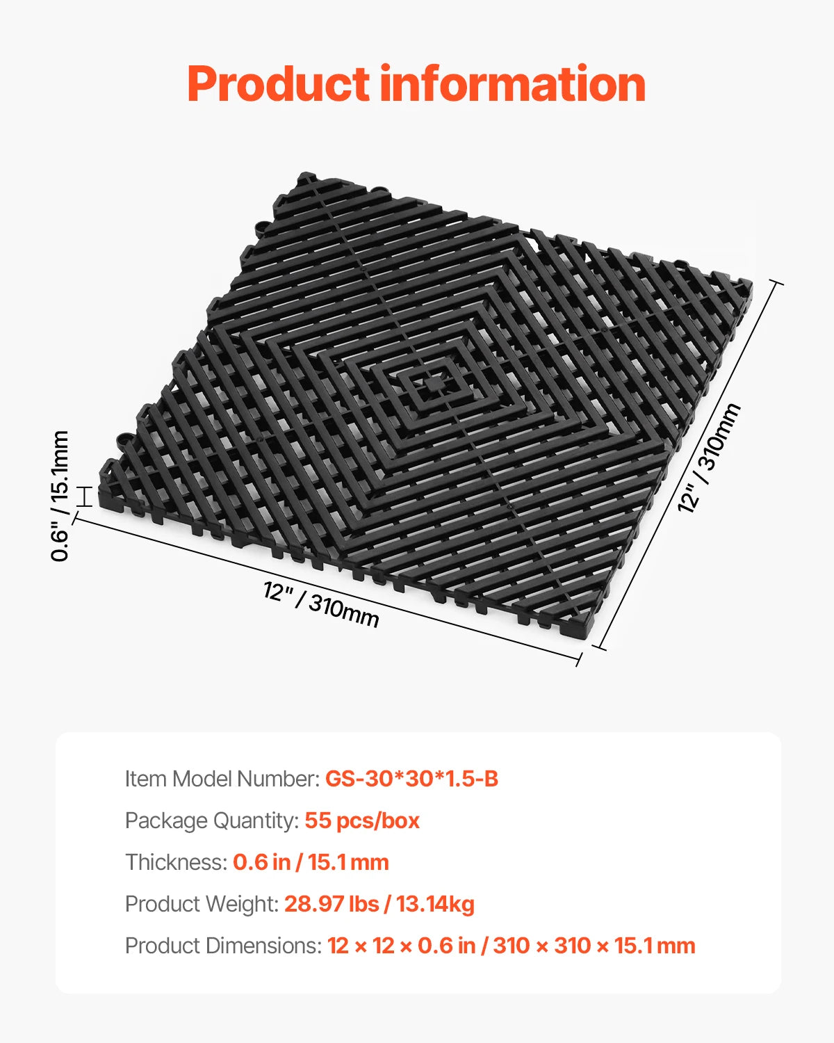 Interlocking Non Slip PVC Drainage Mats For Bathroom Floors