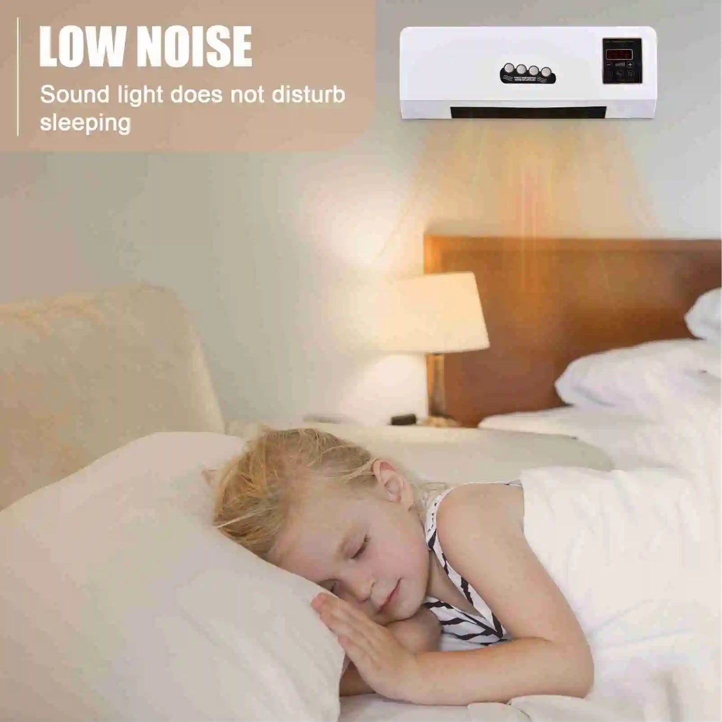 Qiilu 2-In-1 Heater And Fan Wall Mounted With Digital Display