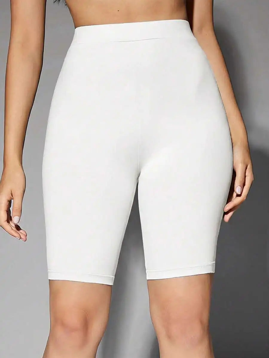 Silquee High Waist Biker Shorts For Women Knit Stretchy