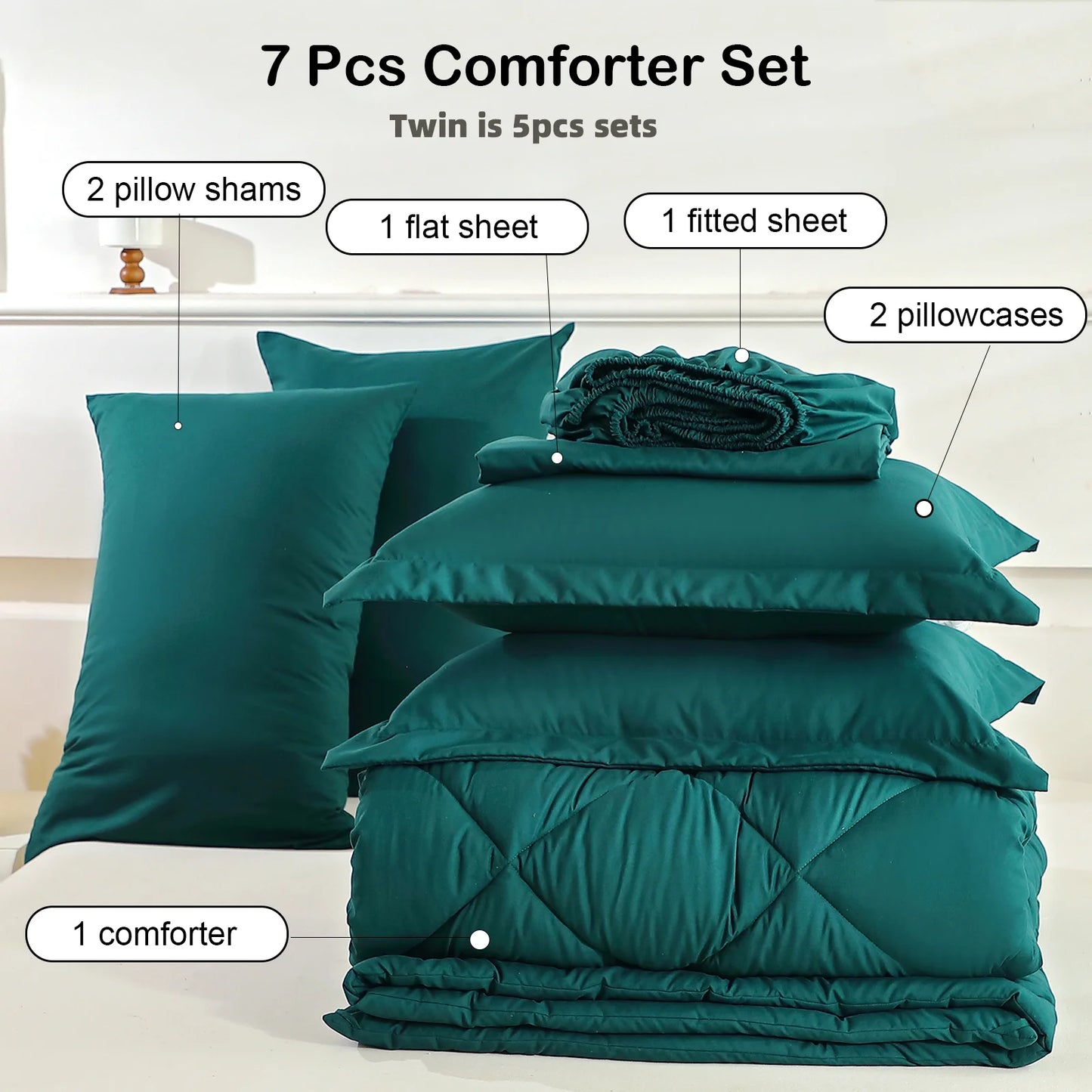 Easyum Premium Polyester Bedding Set With Comforter And Sheets