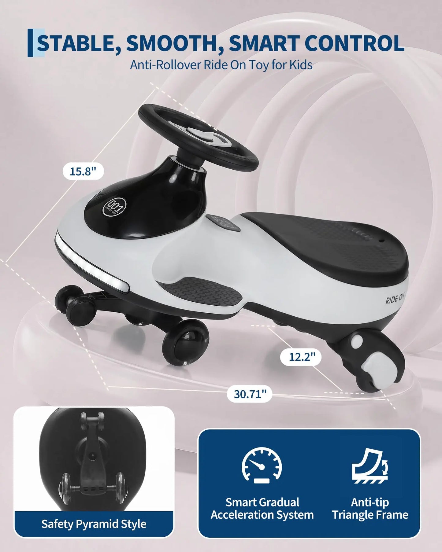 HiMISS 12V Electric Wiggle Car For Kids Dual Ride On