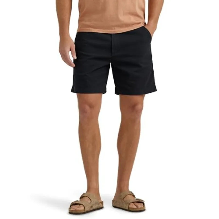 Mens Flat Front Shorts Cotton Polyester Summer Outdoor Wear