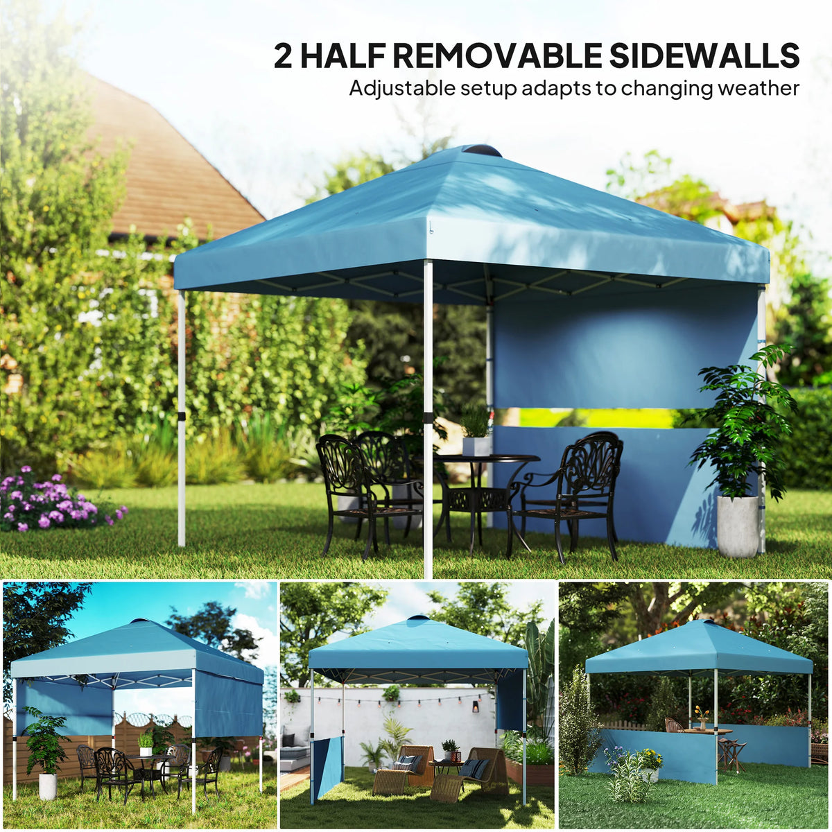 Durable Pop Up Canopy Tent Equipped With Foldable Side Panels