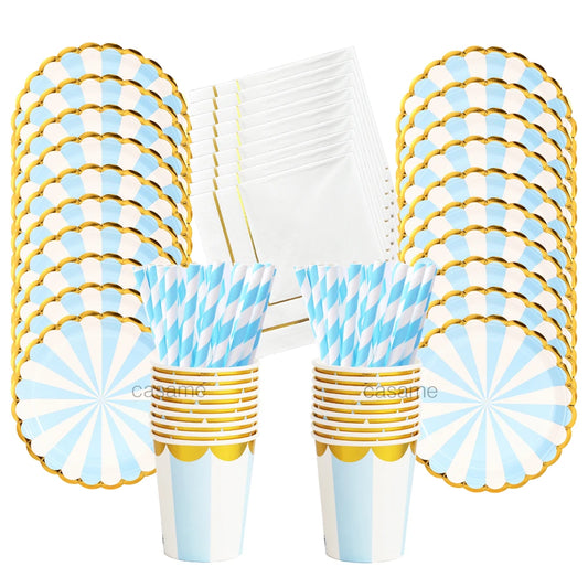 Disposable Baby Shower Tableware Set Paper Plates And Cups