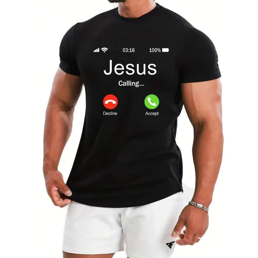 Jesus Calling Graphic Tee For Men Christian Faith Shirt
