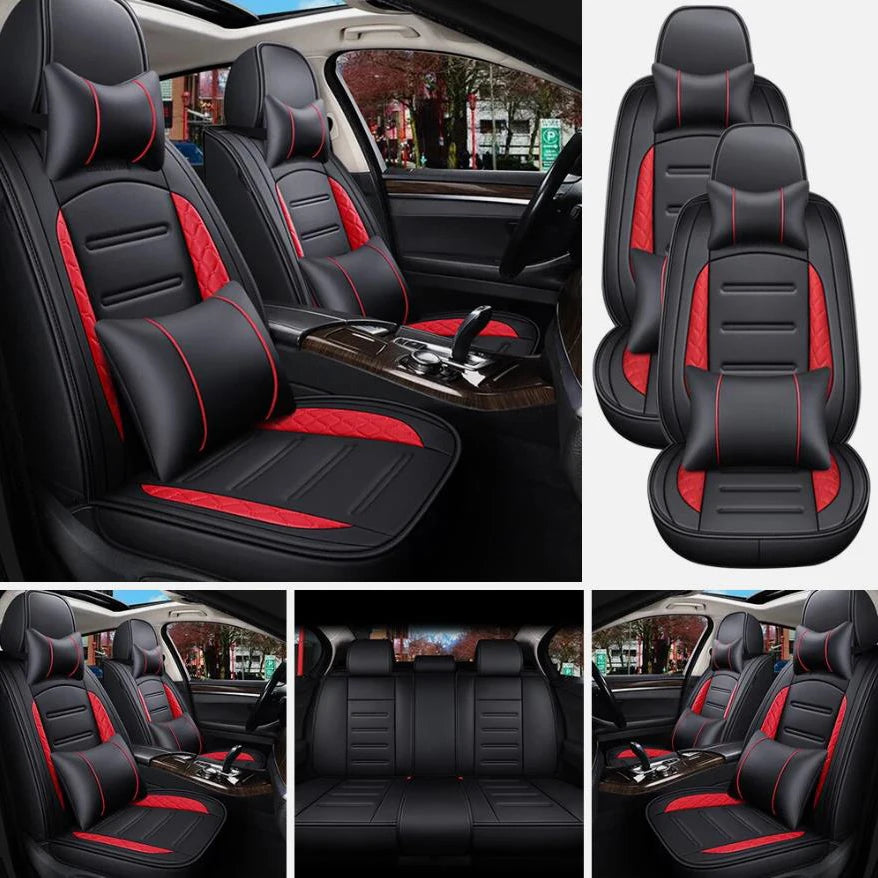 Leather Car Seat Covers Full Set for Honda With Pillows and Cushions
