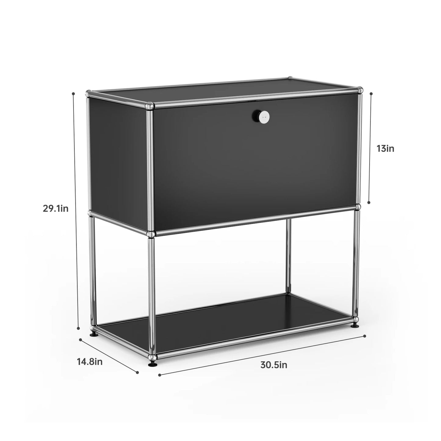 Furgle Modern Modular Nightstand With Metal Frame And Storage