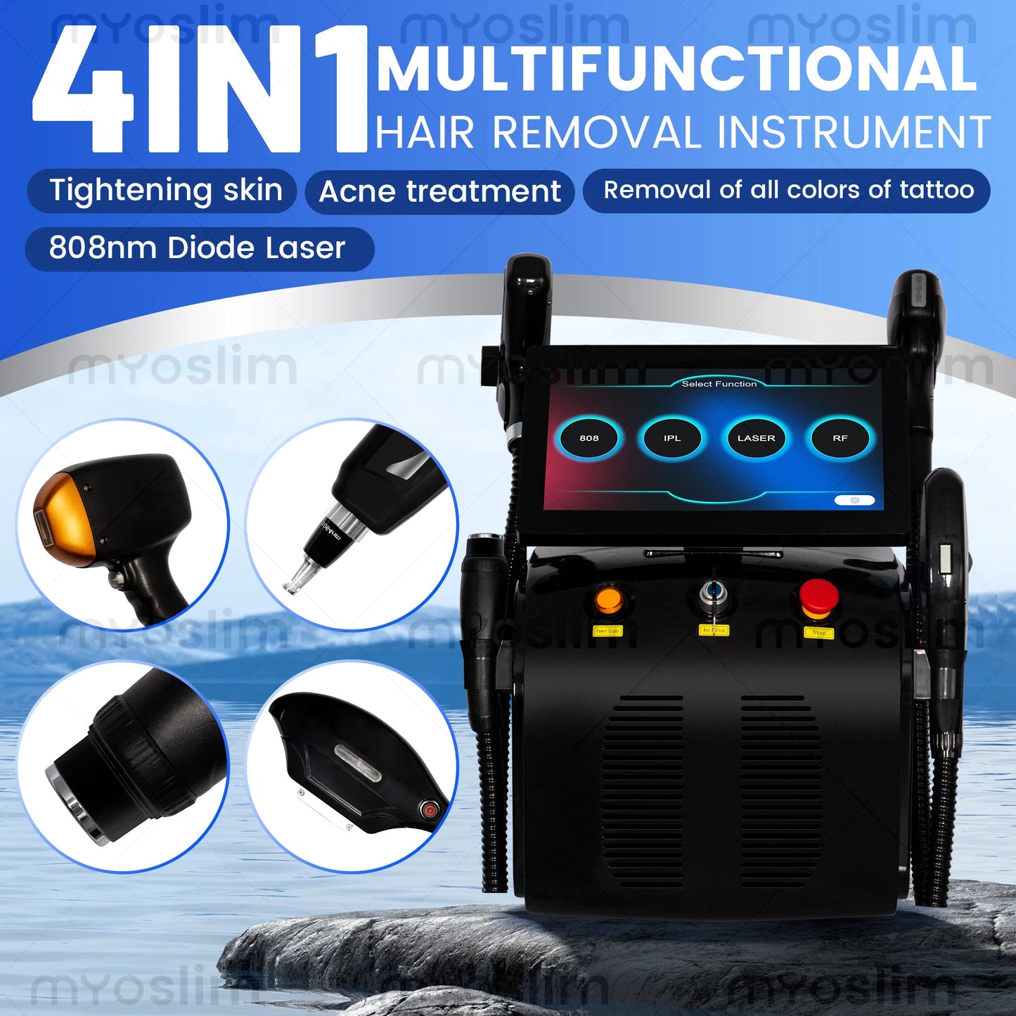MYOSLIM 4 In 1 Diode Hair Removal Pico Laser System