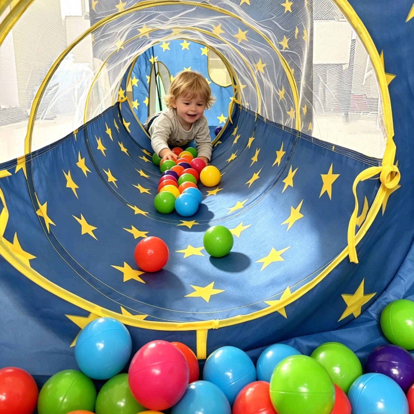 3In1 Pop Up Playtime Tent With Tunnel And Ball Pit