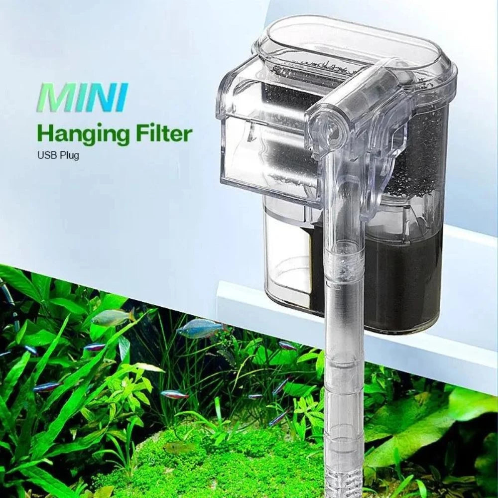 USB Powered Mini Aquarium Filter 250 LPH For Small Tanks