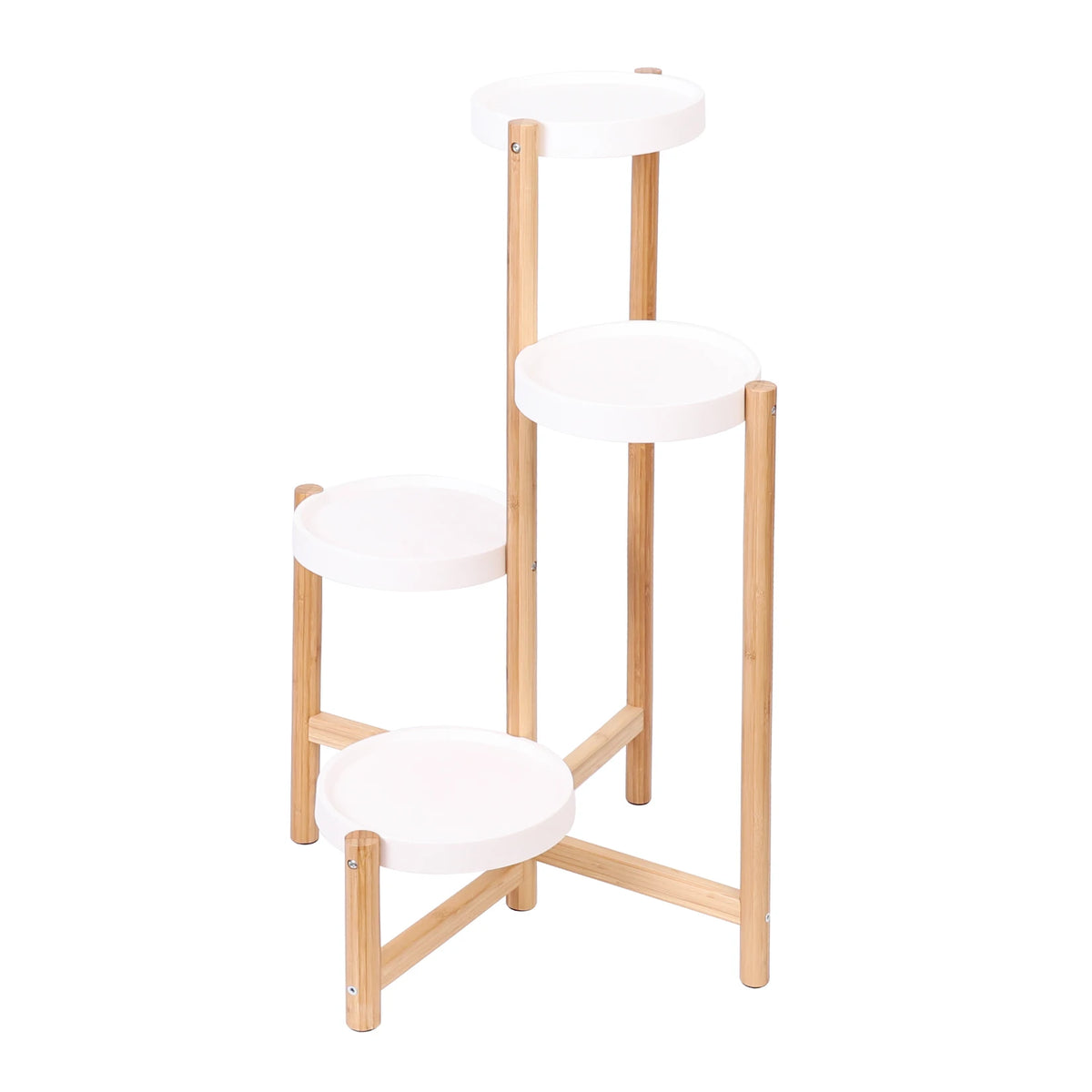 Wisfor Four Tier Bamboo Plant Stand Shelf Indoor Outdoor Display