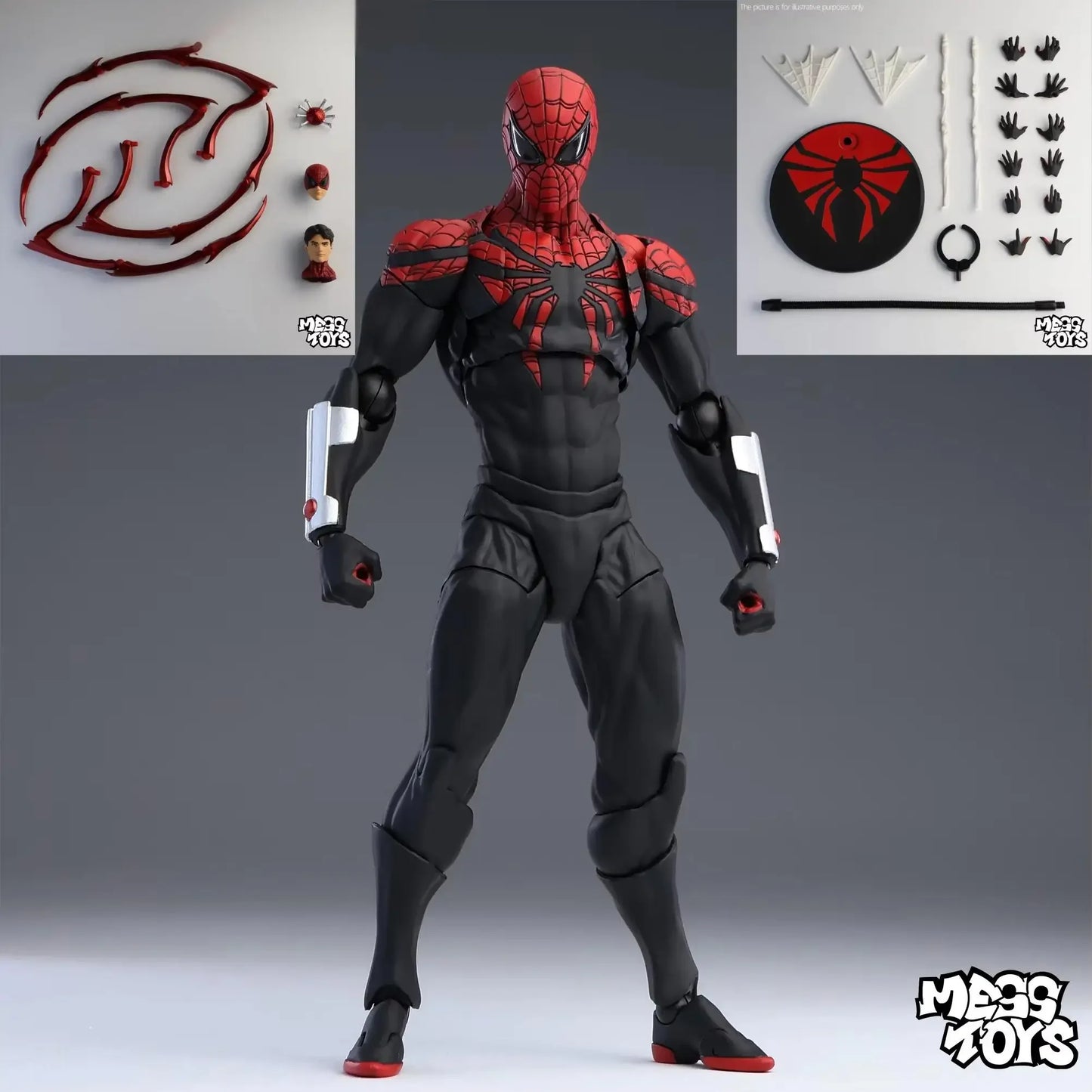 Bandai Symbiote Spider Man Posable Action Figure Collectible Model