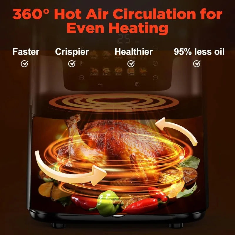 12L Visual Intelligent Fully Automatic Air Fryer Stainless Steel