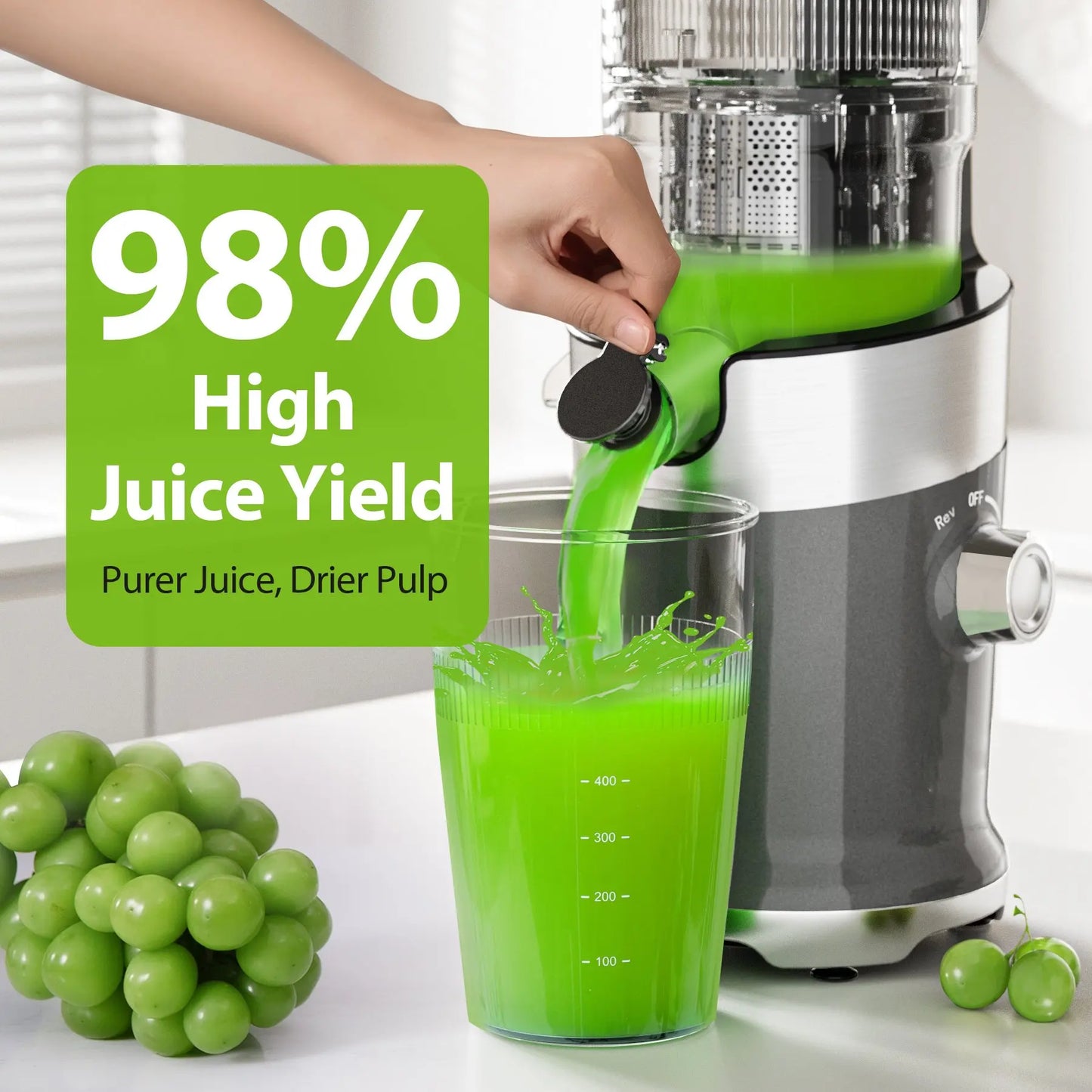 Aeitto Cold Press Juicer 50 Rpm Low Speed Whole Fruit