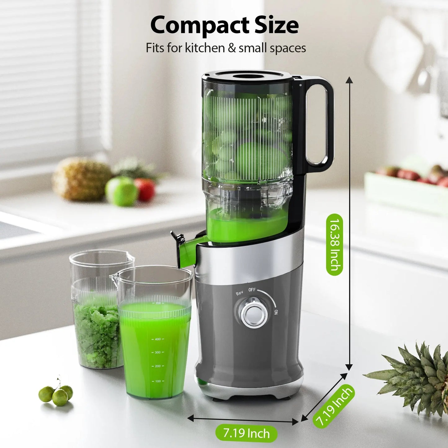 Aeitto Cold Press Juicer 50 Rpm Low Speed Whole Fruit